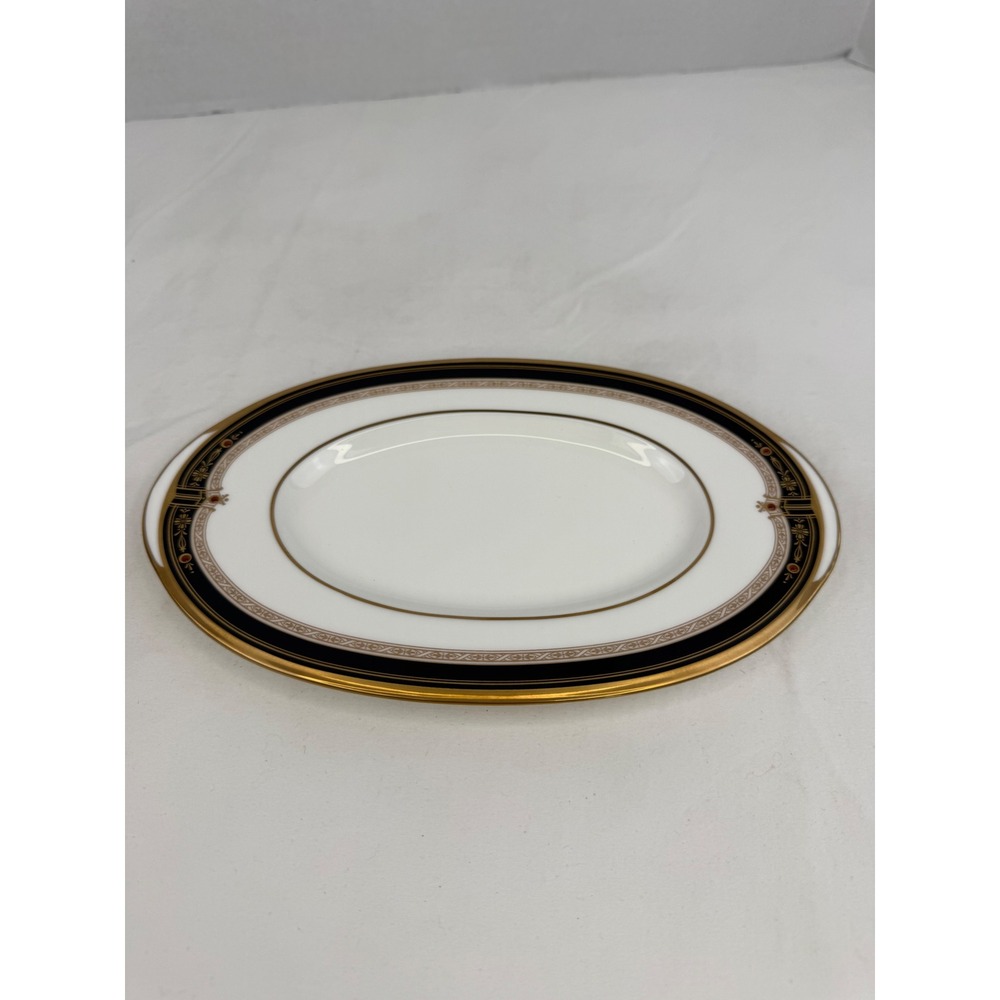 Noritake Gold and Sable 9758 Bone China Oval Serving Platter Black Gold Japan - Picture 4 of 7